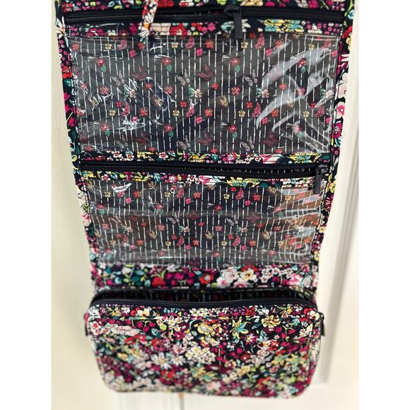 Vera Bradley Black & Pink Floral Packable Travel Cosmetic Hanging Case - Picture 4 of 10